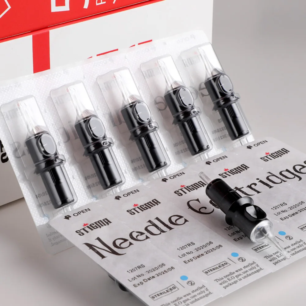 STIGMA 20/50PCS Cartridge Tattoo Needles Round Liner 1RL 3RL 5RL 7RL 0.3/0.35mm Disposable Sterilized Safety Tattoo Needles