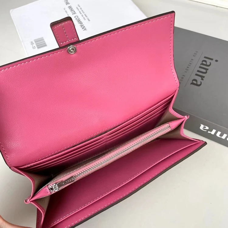Luxury Genuine Leather Women Long Wallet Female Card Holder Clutch Bag Classic Ladies Fashion Design Leather Coin Purse
