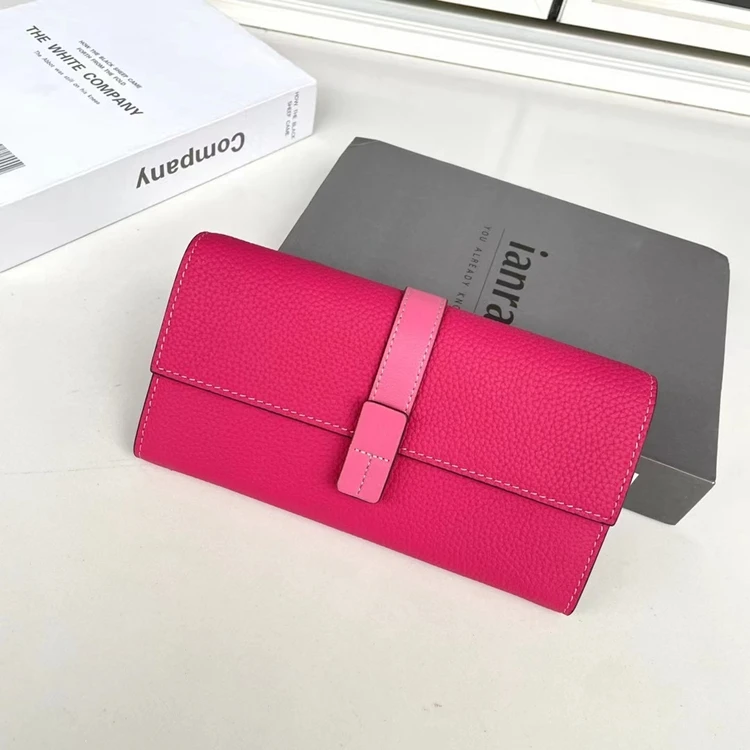Luxury Genuine Leather Women Long Wallet Female Card Holder Clutch Bag Classic Ladies Fashion Design Leather Coin Purse