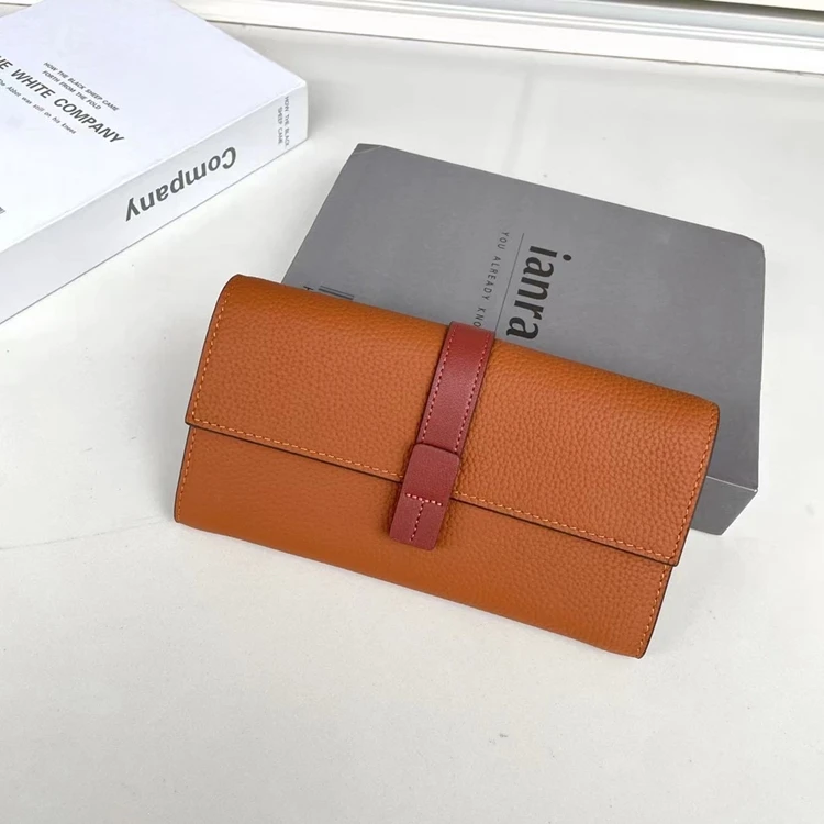 Luxury Genuine Leather Women Long Wallet Female Card Holder Clutch Bag Classic Ladies Fashion Design Leather Coin Purse