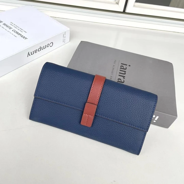 Luxury Genuine Leather Women Long Wallet Female Card Holder Clutch Bag Classic Ladies Fashion Design Leather Coin Purse