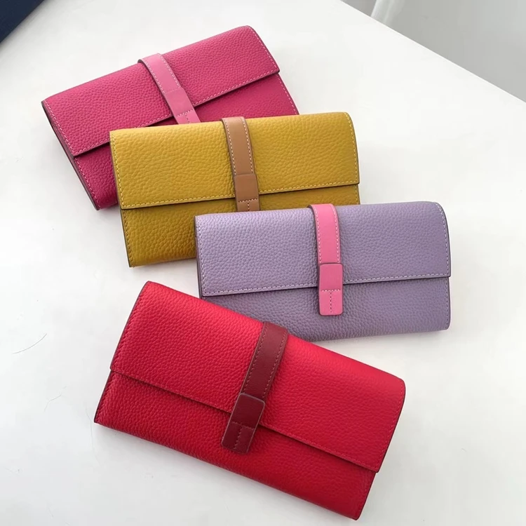 Luxury Genuine Leather Women Long Wallet Female Card Holder Clutch Bag Classic Ladies Fashion Design Leather Coin Purse