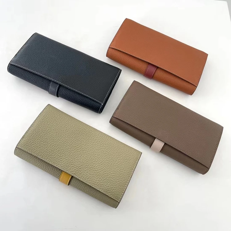 Luxury Genuine Leather Women Long Wallet Female Card Holder Clutch Bag Classic Ladies Fashion Design Leather Coin Purse