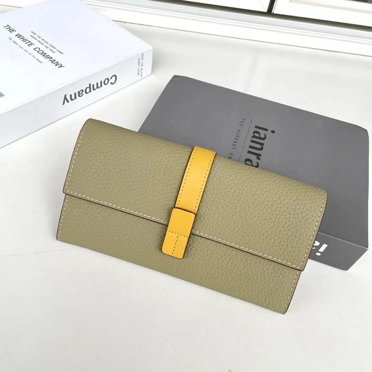 Luxury Genuine Leather Women Long Wallet Female Card Holder Clutch Bag Classic Ladies Fashion Design Leather Coin Purse