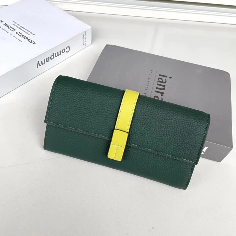 Luxury Genuine Leather Women Long Wallet Female Card Holder Clutch Bag Classic Ladies Fashion Design Leather Coin Purse