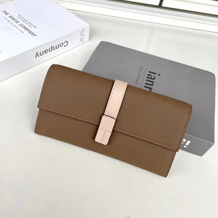 Luxury Genuine Leather Women Long Wallet Female Card Holder Clutch Bag Classic Ladies Fashion Design Leather Coin Purse