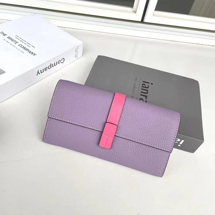 Luxury Genuine Leather Women Long Wallet Female Card Holder Clutch Bag Classic Ladies Fashion Design Leather Coin Purse