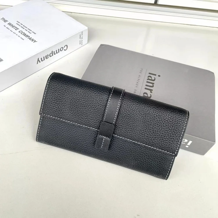 Luxury Genuine Leather Women Long Wallet Female Card Holder Clutch Bag Classic Ladies Fashion Design Leather Coin Purse