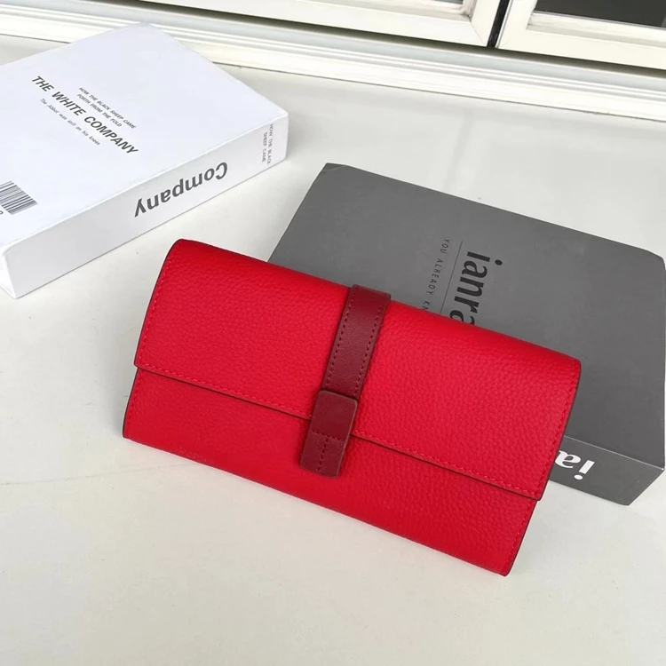 Luxury Genuine Leather Women Long Wallet Female Card Holder Clutch Bag Classic Ladies Fashion Design Leather Coin Purse