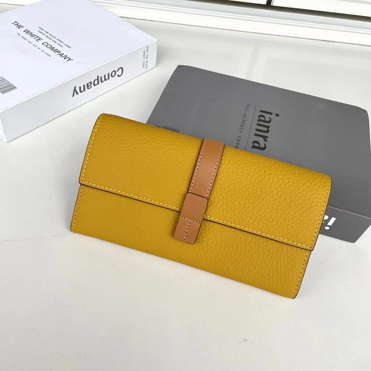 Luxury Genuine Leather Women Long Wallet Female Card Holder Clutch Bag Classic Ladies Fashion Design Leather Coin Purse