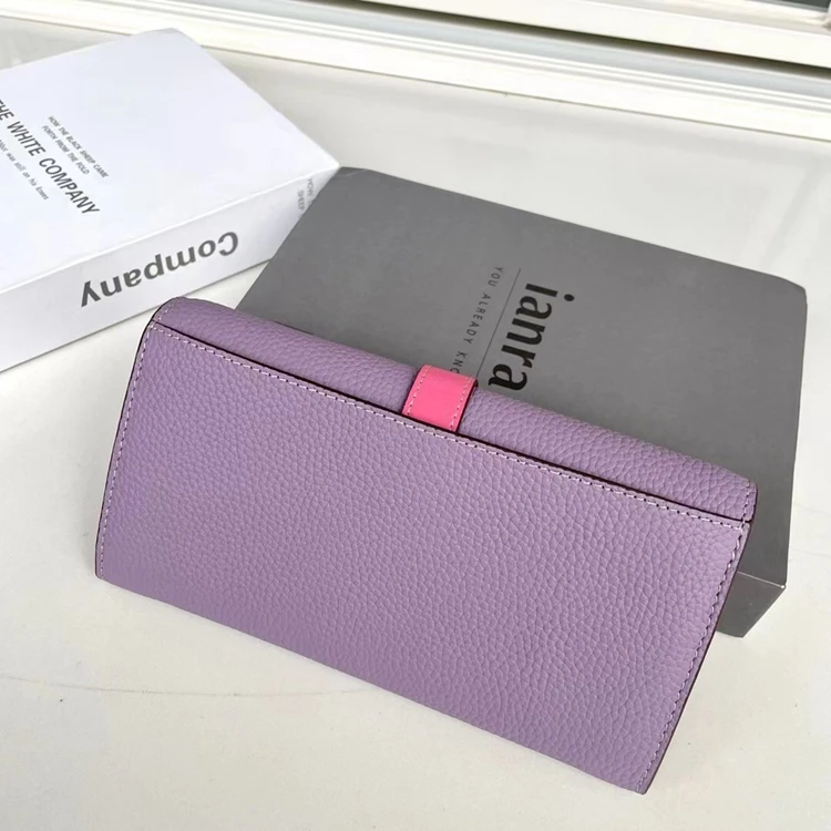 Luxury Genuine Leather Women Long Wallet Female Card Holder Clutch Bag Classic Ladies Fashion Design Leather Coin Purse