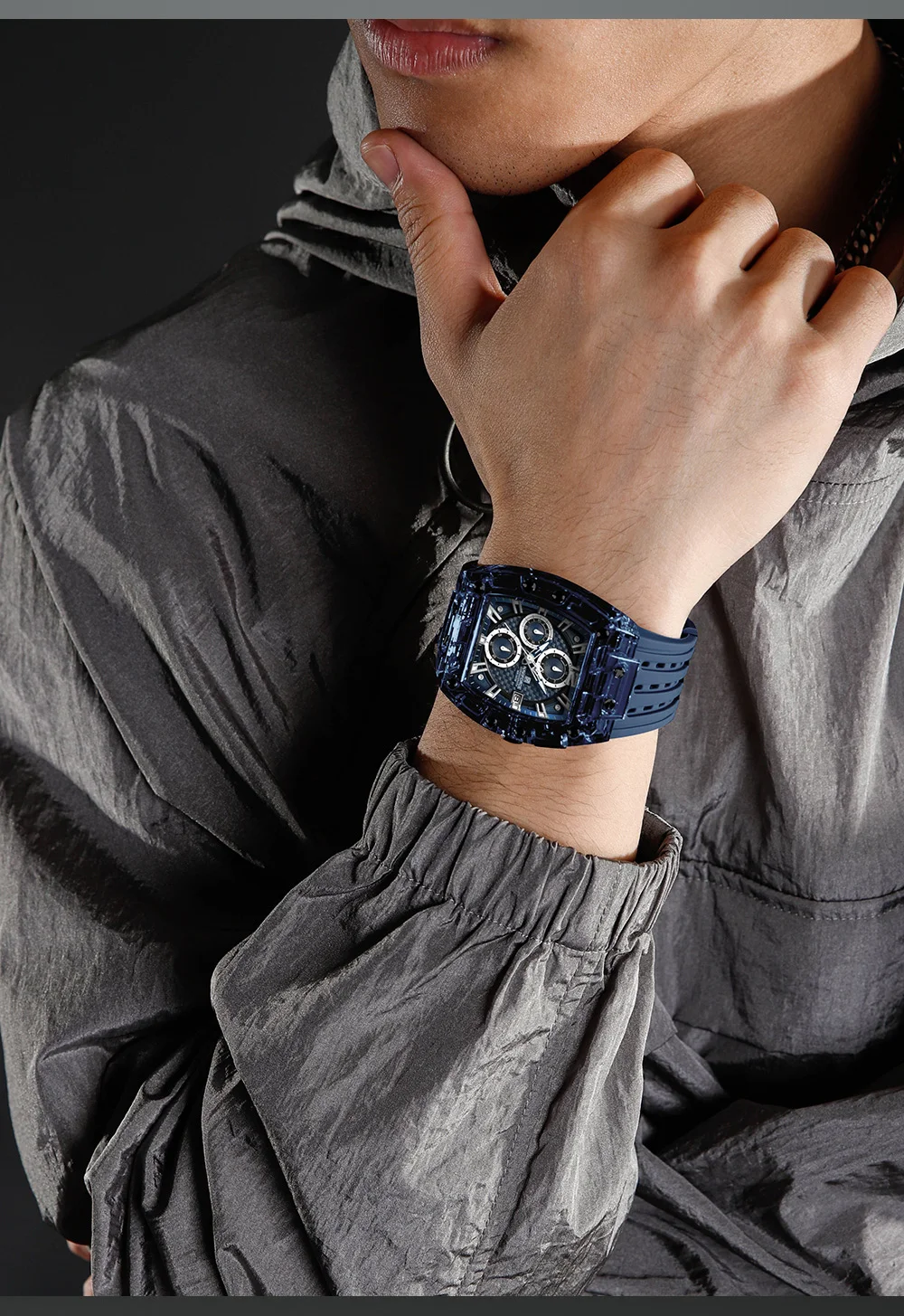 NAVIFORCE Fashion Sports Watches for Man Quartz Chronograph 50M Waterproof Date Display Silicone Band Watch Man Daily Wear Clock