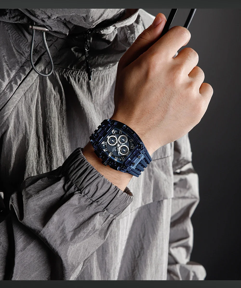 NAVIFORCE Fashion Sports Watches for Man Quartz Chronograph 50M Waterproof Date Display Silicone Band Watch Man Daily Wear Clock