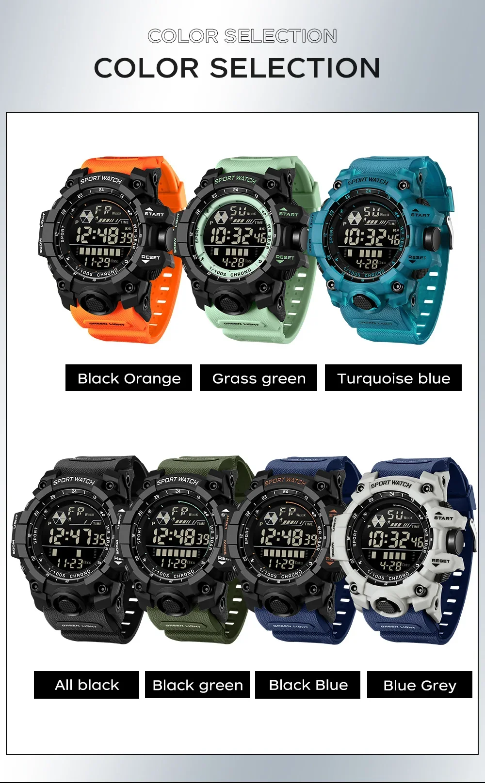 SANDA Men Outdoor Sports Watch Waterproof LED Analog Digital Show Multifunction Big Dial Electronic Wristwatch G style Male Cloc