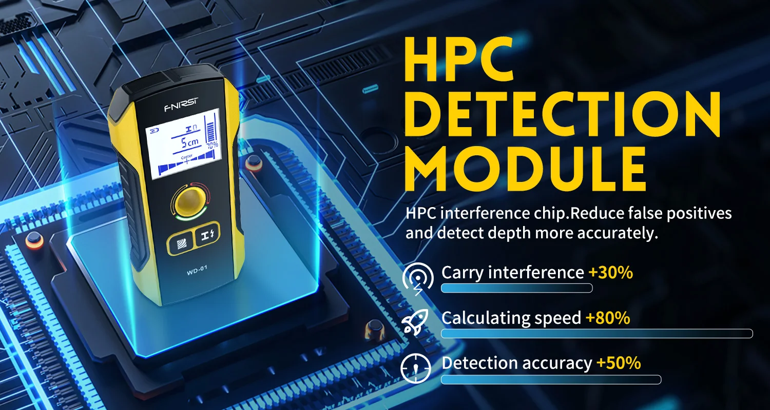 FNIRSI WD-01 WD-02 Metal Detector Wall Scanner with Newly Designed Positioning Hole for AC Live Cable Wires Metal Wood Stud Find