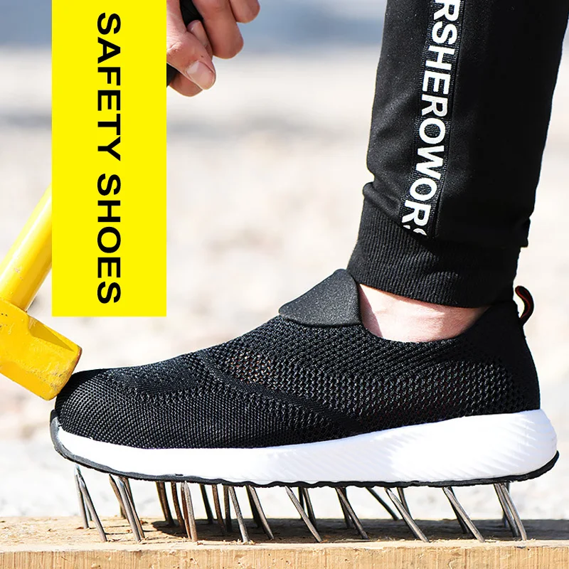 Indestructible Mining Boots Steel Toe Safety Shoes Men Lightweight Work Shoes Sneakers Anti-Smash Anti-Puncture Functional Shoes