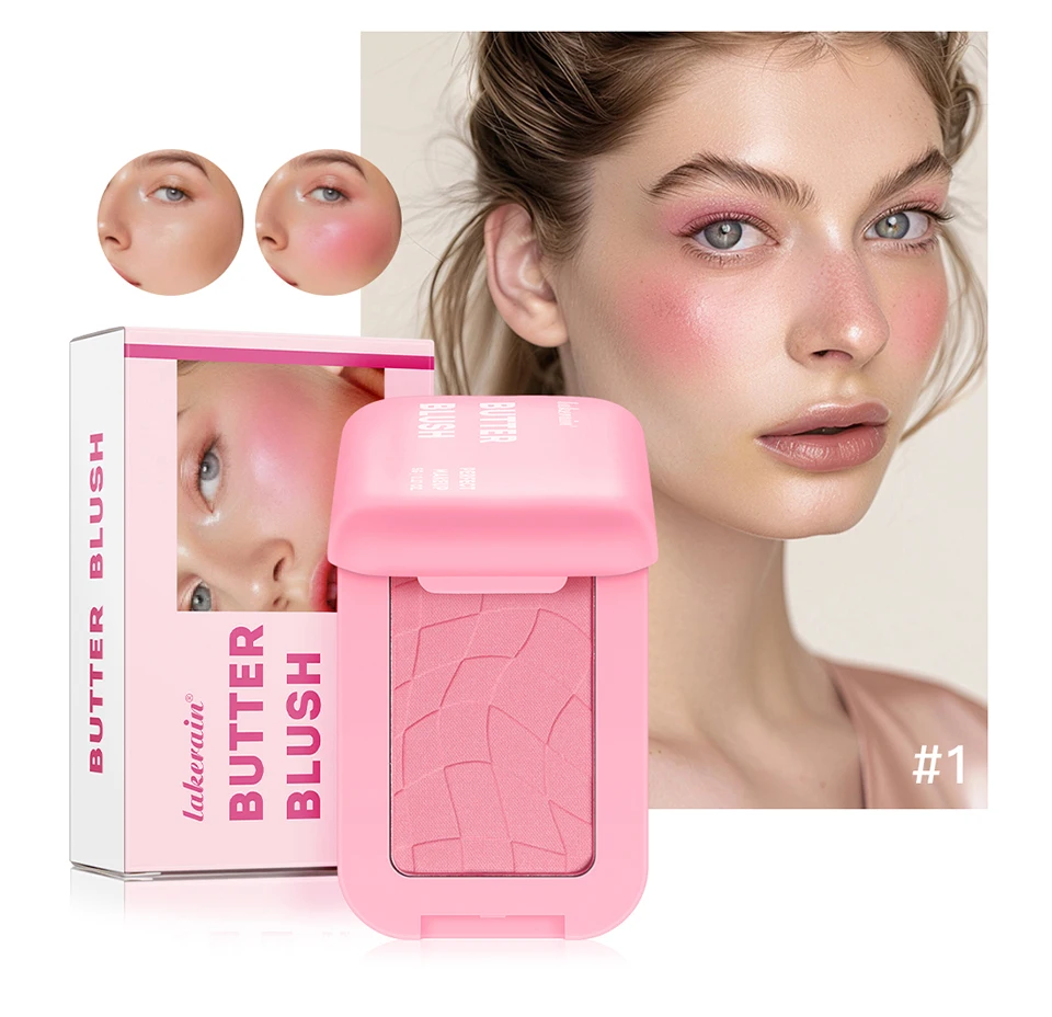 Professional Makeup Powder Blush 12HR Wear Vegan Formula Blusher Makeup Blush in Bar Cosmetics Palette Powder Pink Cream Face