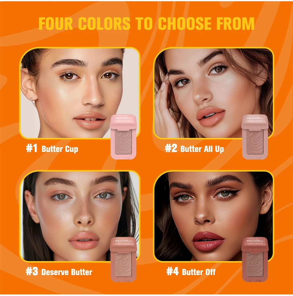 Professional Makeup Powder Blush 12HR Wear Vegan Formula Blusher Makeup Blush in Bar Cosmetics Palette Powder Pink Cream Face