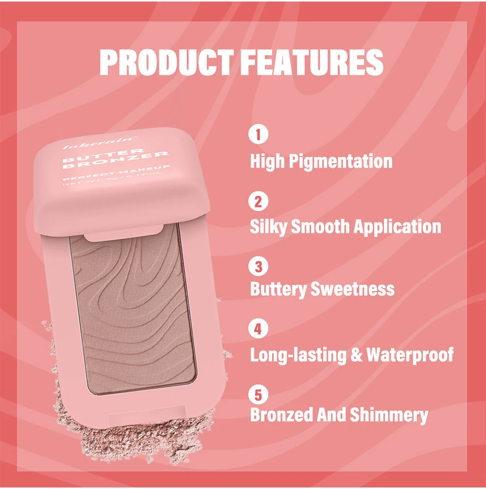 Professional Makeup Powder Blush 12HR Wear Vegan Formula Blusher Makeup Blush in Bar Cosmetics Palette Powder Pink Cream Face