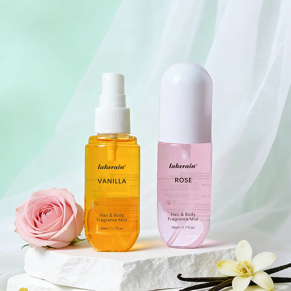 50ml Vanilla Rose Fragrance Spray Hair & Body Fragrance Mist Fresh Long Lasting Fragrance Perfume Travel Size Freshener Spray