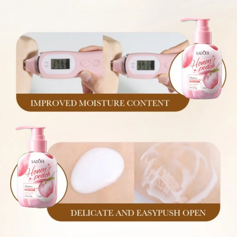 150g Peach Hand Cream, Rich in Glycerin, Peach Extract Essence, and Tocopherol, with a Moisturizing Texture That Is Non-Greasy, Can Nourish Dry Skin, and Can Be Used for Hand, Foot, and Body Care, Keeping Skin Hydrated, Soft, Smooth, and Radiant. Suitable for Rough and Dry Skin.