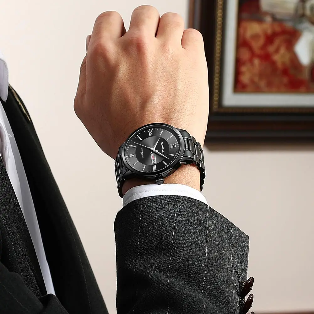 2021 CRRJU Top Brand Luxury Sport Watches Mens Quartz Wristwatch Fashion Watch Men 30ATM Waterproof Date Clock Relogio Masculino