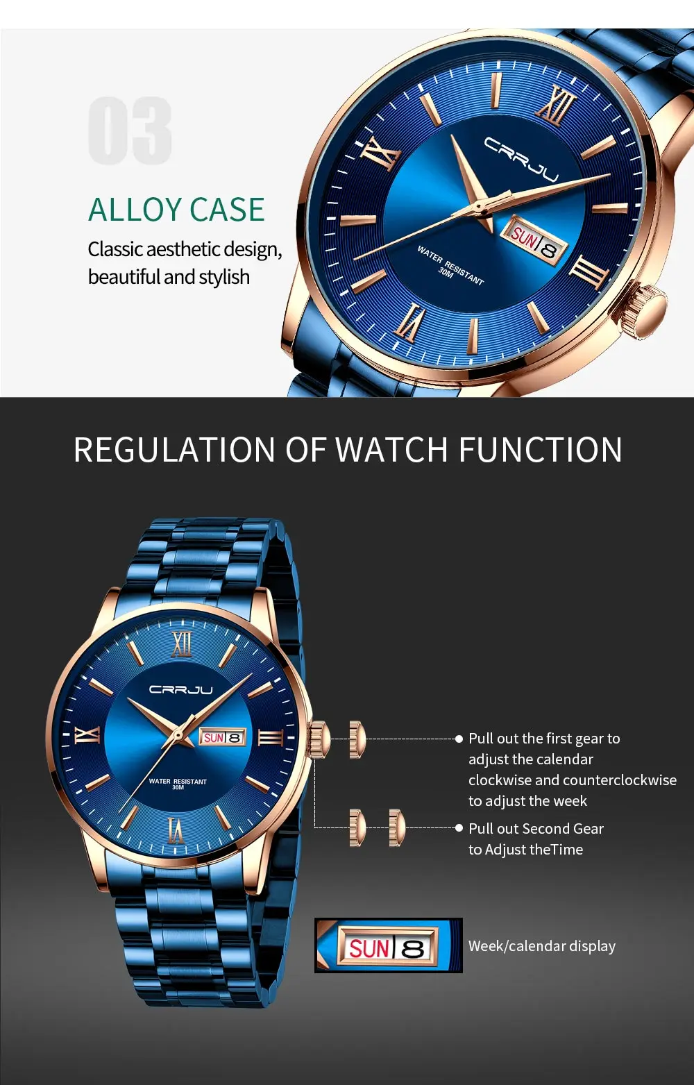2021 CRRJU Top Brand Luxury Sport Watches Mens Quartz Wristwatch Fashion Watch Men 30ATM Waterproof Date Clock Relogio Masculino