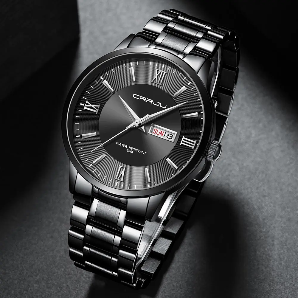 2021 CRRJU Top Brand Luxury Sport Watches Mens Quartz Wristwatch Fashion Watch Men 30ATM Waterproof Date Clock Relogio Masculino