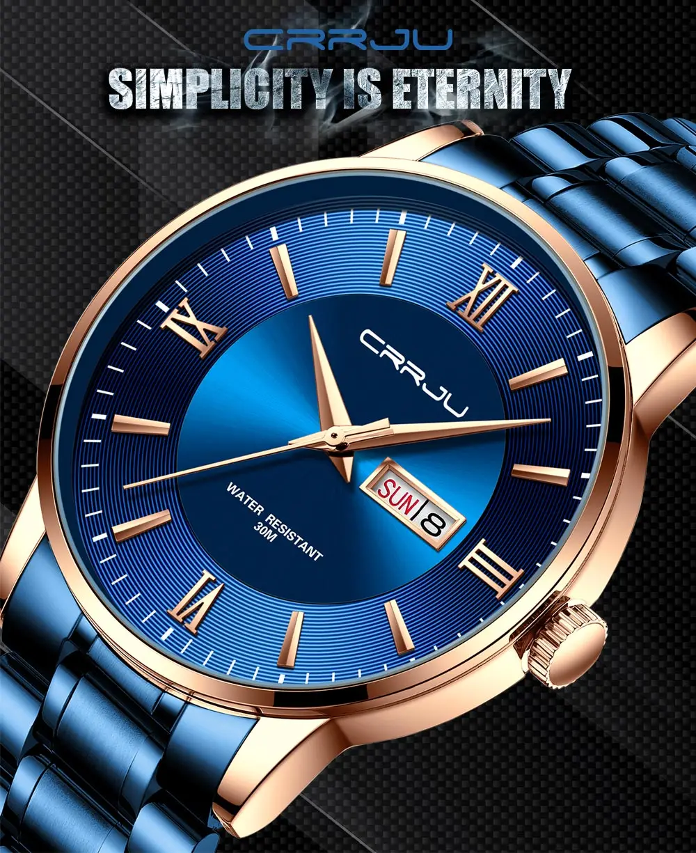 2021 CRRJU Top Brand Luxury Sport Watches Mens Quartz Wristwatch Fashion Watch Men 30ATM Waterproof Date Clock Relogio Masculino