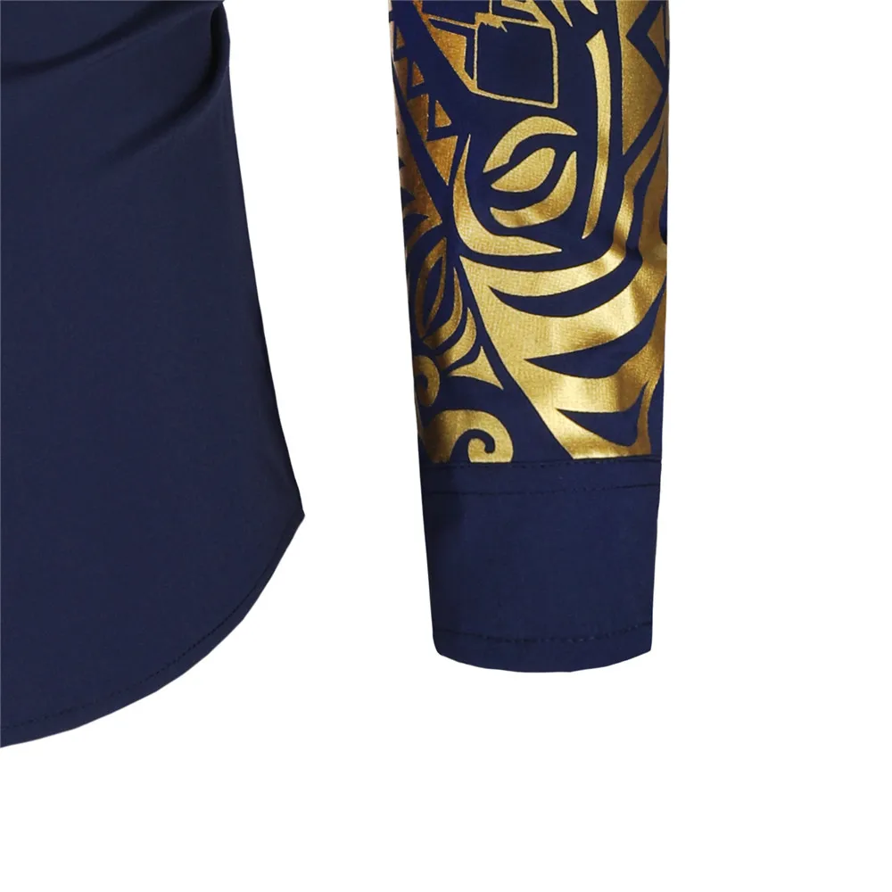 2026 Men's Brand Shirt, Luxury Gold High Quality Long Sleeve Shirts, Business White Black Men Dress Prom Social Print Shirts