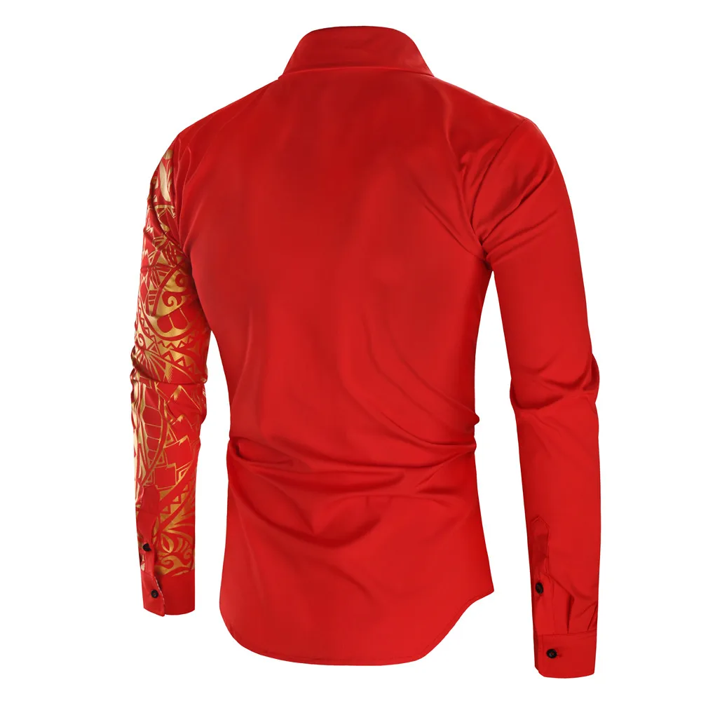 2026 Men's Brand Shirt, Luxury Gold High Quality Long Sleeve Shirts, Business White Black Men Dress Prom Social Print Shirts