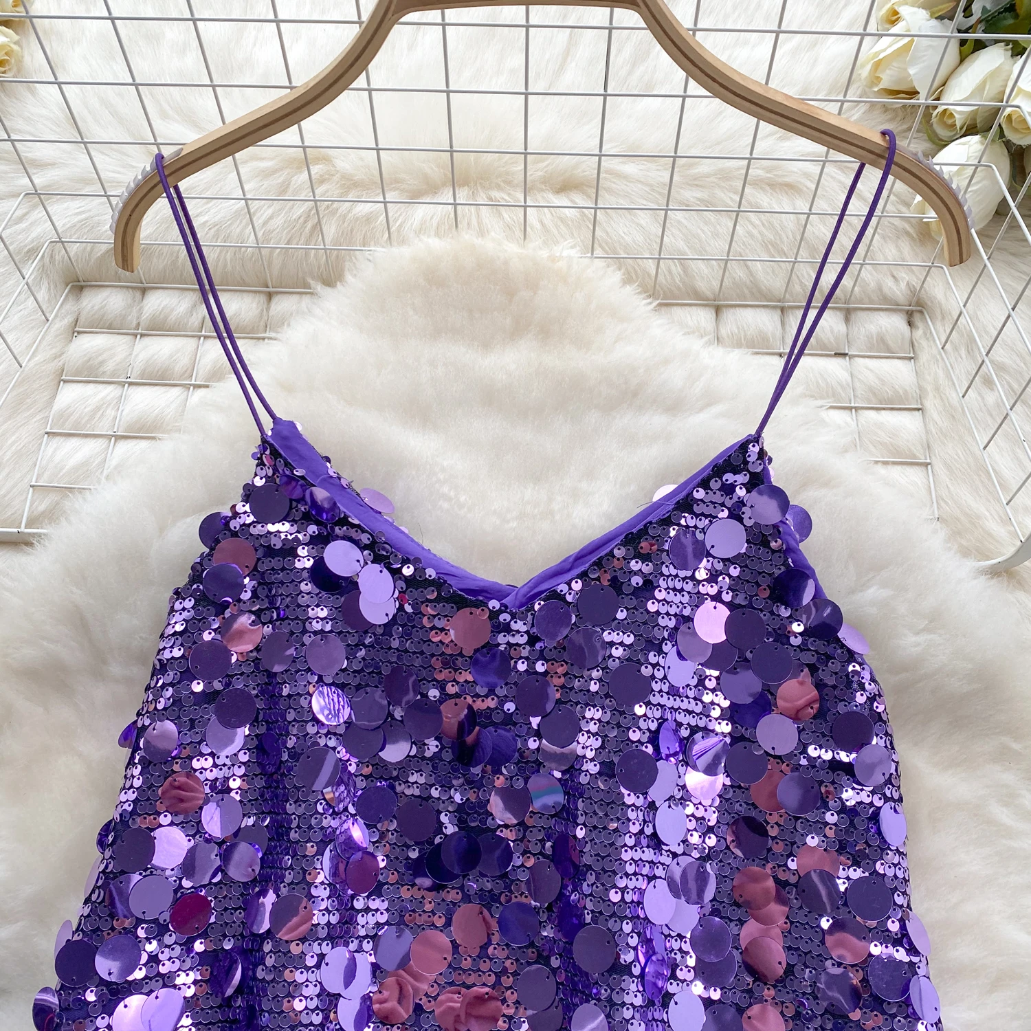 Sexy Glitter Sequined Camis Chic Slim Party Club Tank Top Basic Fashion Off Shoulder Tops Women Hotsweet Crop Top