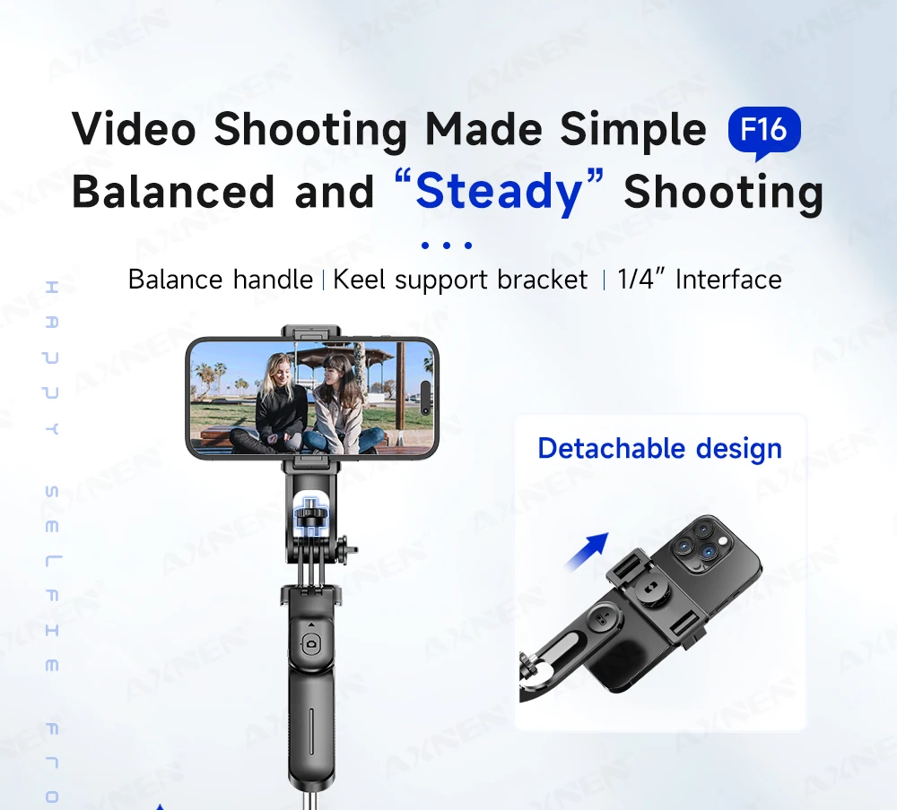 F16 Selfie Stick Tripod with 1708mm Long 8-Section Pole, Bluetooth Remote, 360° Rotation, 1/4 Interface, for Phone Camera Vlog