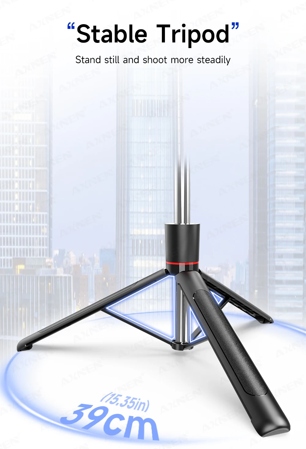 F16 Selfie Stick Tripod with 1708mm Long 8-Section Pole, Bluetooth Remote, 360° Rotation, 1/4 Interface, for Phone Camera Vlog