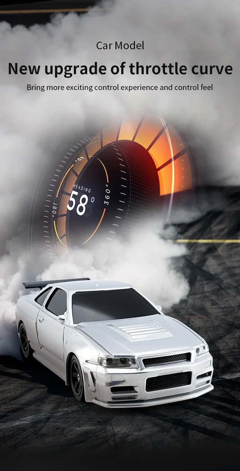 1/43 RC Speed Car RTR No Gyro 2.4G Four-wheel Drive Radio Control Racing Drifting Car Mini Gifts 4WD High Speed Model