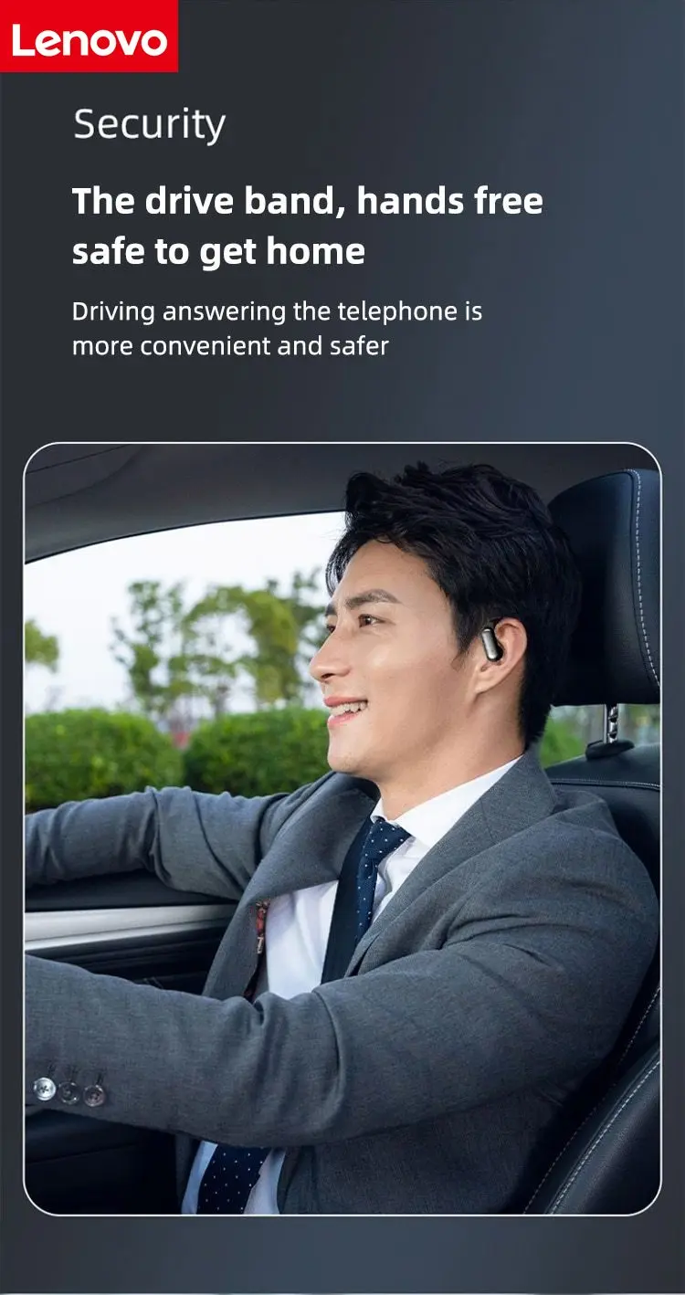 Lenovo Bluetooth Wireless Earphones A520 Auricles Headphones EarHooks Game Headset Sports Touch Control Earbuds with Mic