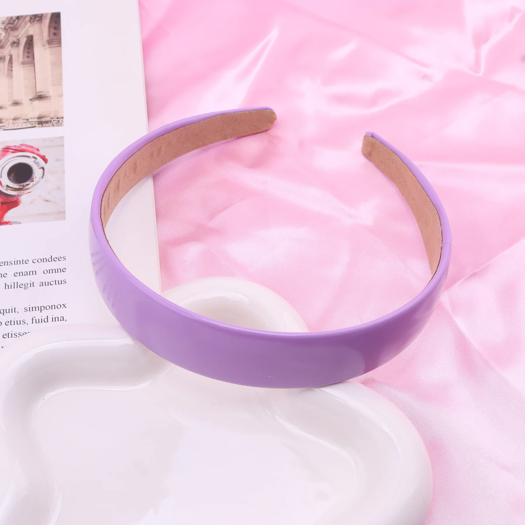 Colorful PU Headband 2.5CM Wide Headbands for Women Bright Color Soft Elastic Hair Hoop Girls Assorted Colors Hair Accessories
