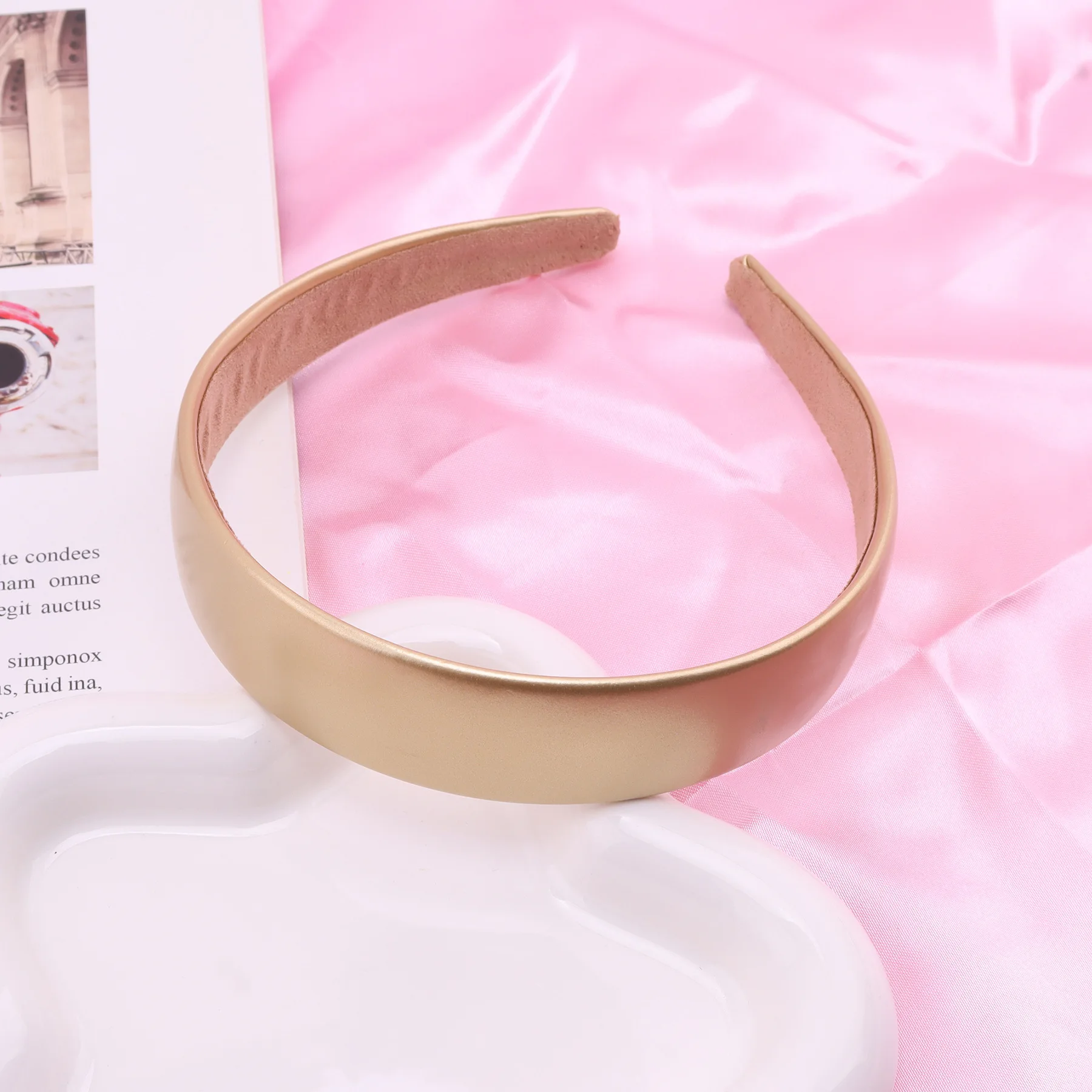 Colorful PU Headband 2.5CM Wide Headbands for Women Bright Color Soft Elastic Hair Hoop Girls Assorted Colors Hair Accessories