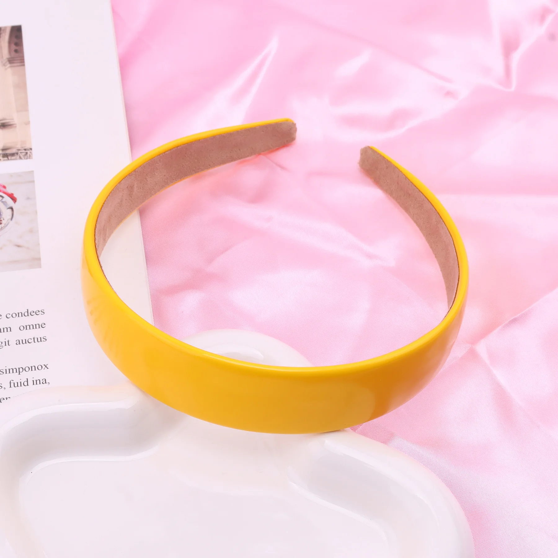 Colorful PU Headband 2.5CM Wide Headbands for Women Bright Color Soft Elastic Hair Hoop Girls Assorted Colors Hair Accessories