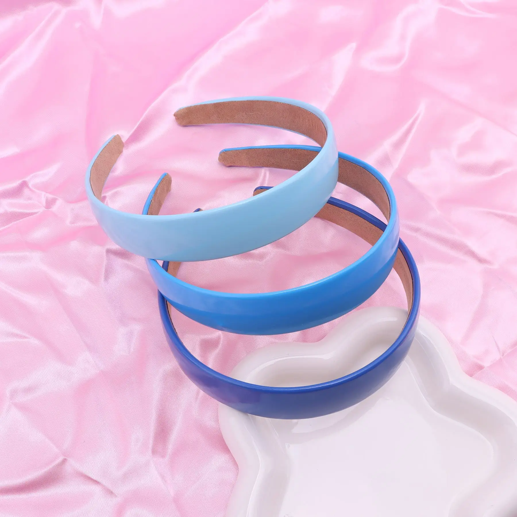 Colorful PU Headband 2.5CM Wide Headbands for Women Bright Color Soft Elastic Hair Hoop Girls Assorted Colors Hair Accessories