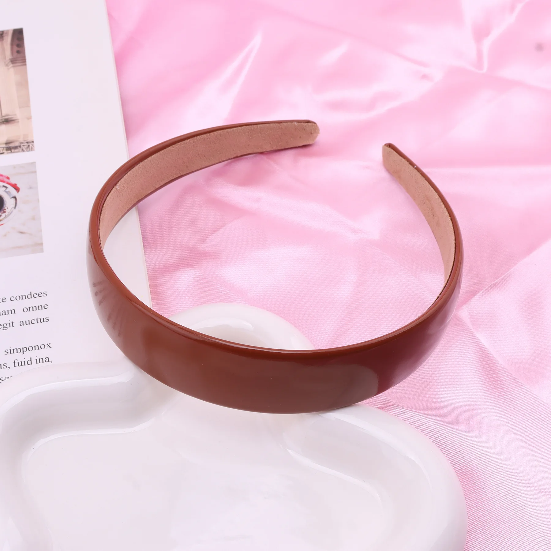 Colorful PU Headband 2.5CM Wide Headbands for Women Bright Color Soft Elastic Hair Hoop Girls Assorted Colors Hair Accessories