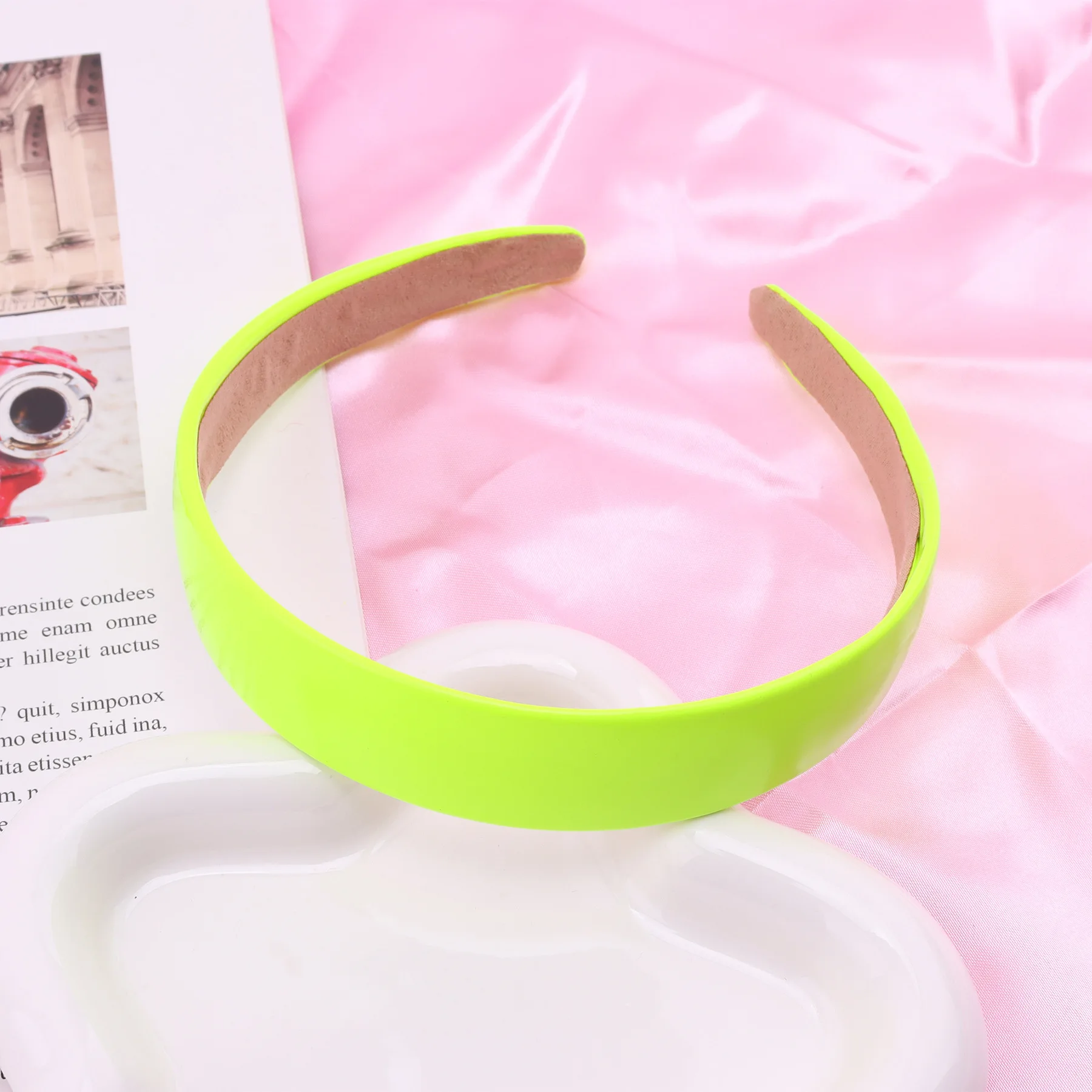Colorful PU Headband 2.5CM Wide Headbands for Women Bright Color Soft Elastic Hair Hoop Girls Assorted Colors Hair Accessories