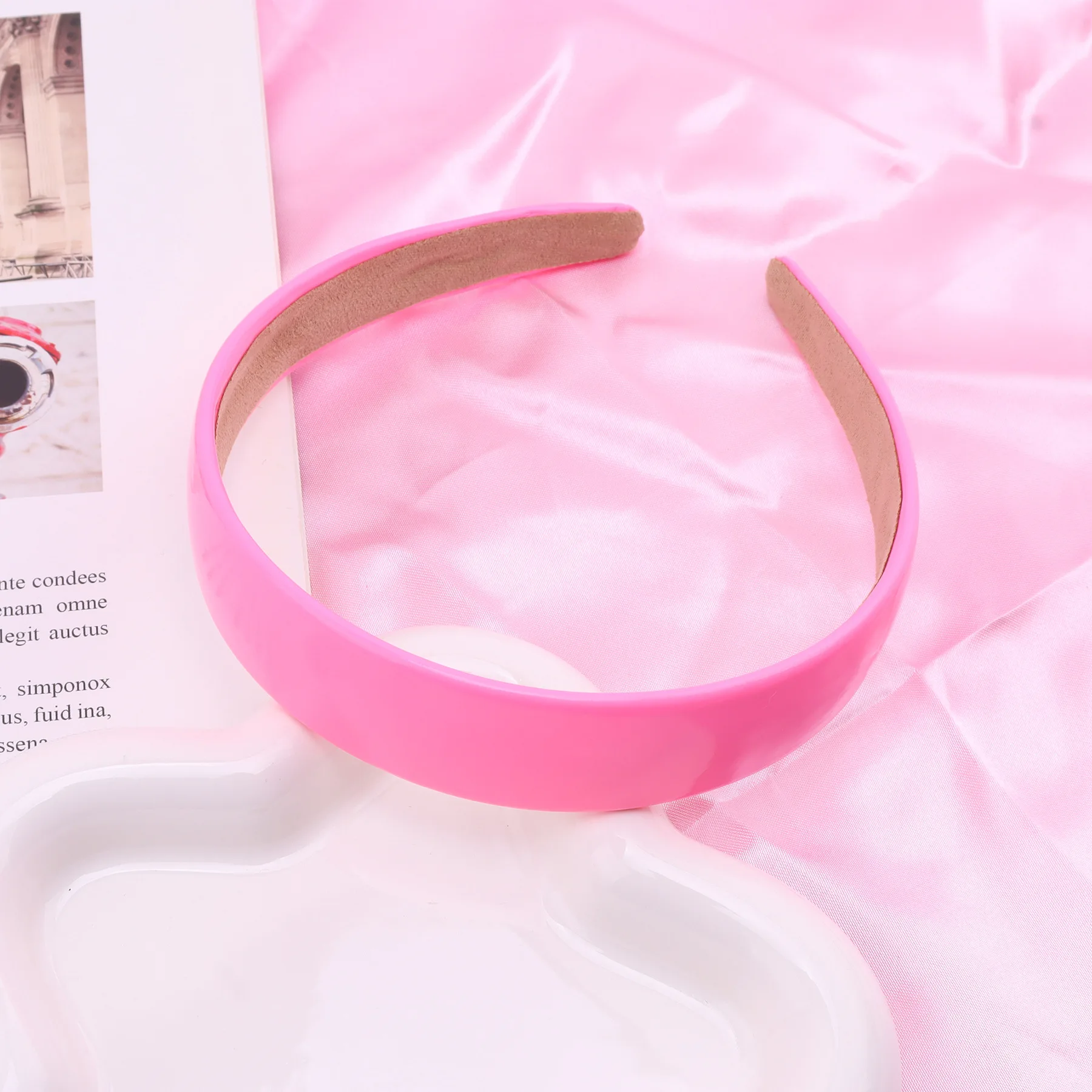Colorful PU Headband 2.5CM Wide Headbands for Women Bright Color Soft Elastic Hair Hoop Girls Assorted Colors Hair Accessories
