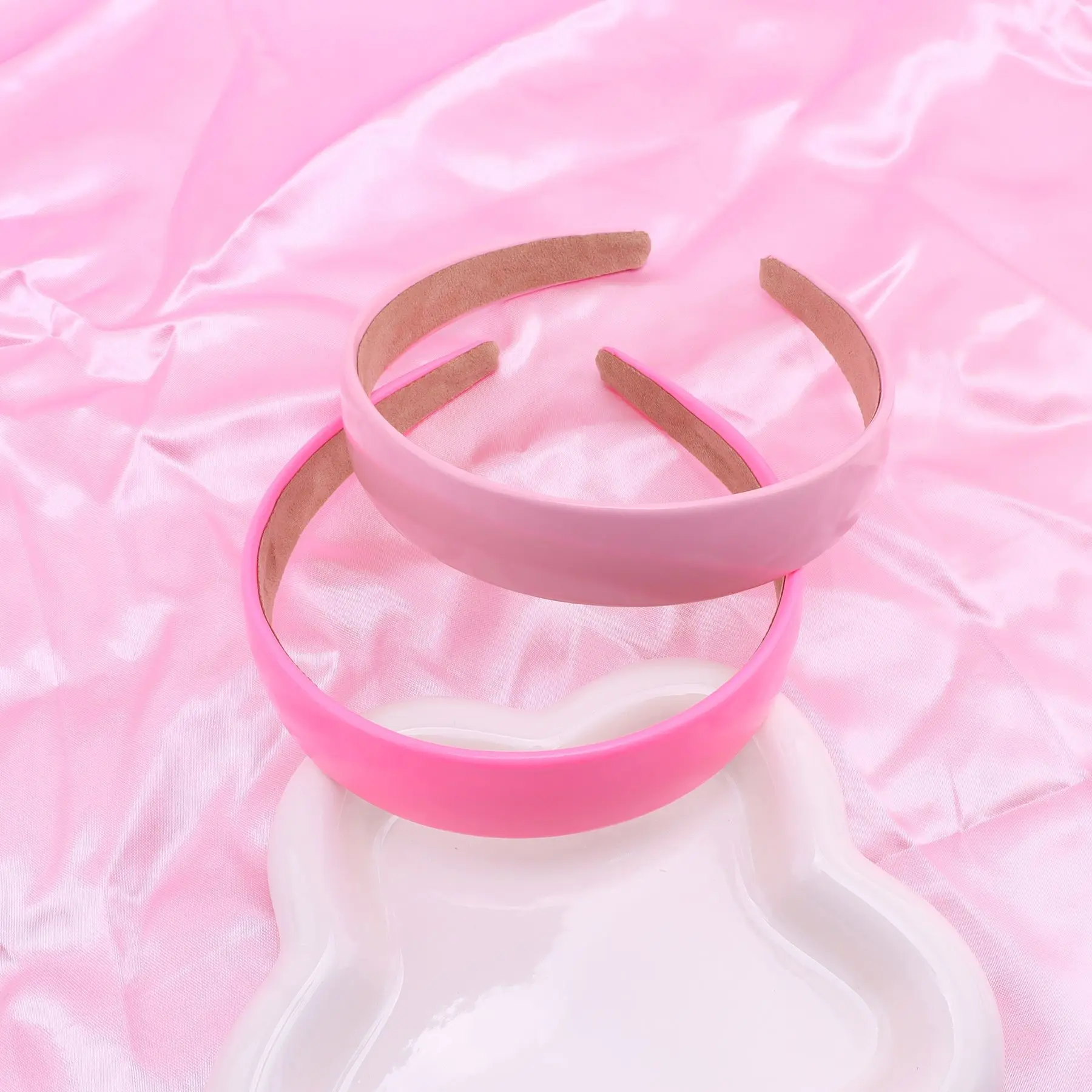 Colorful PU Headband 2.5CM Wide Headbands for Women Bright Color Soft Elastic Hair Hoop Girls Assorted Colors Hair Accessories