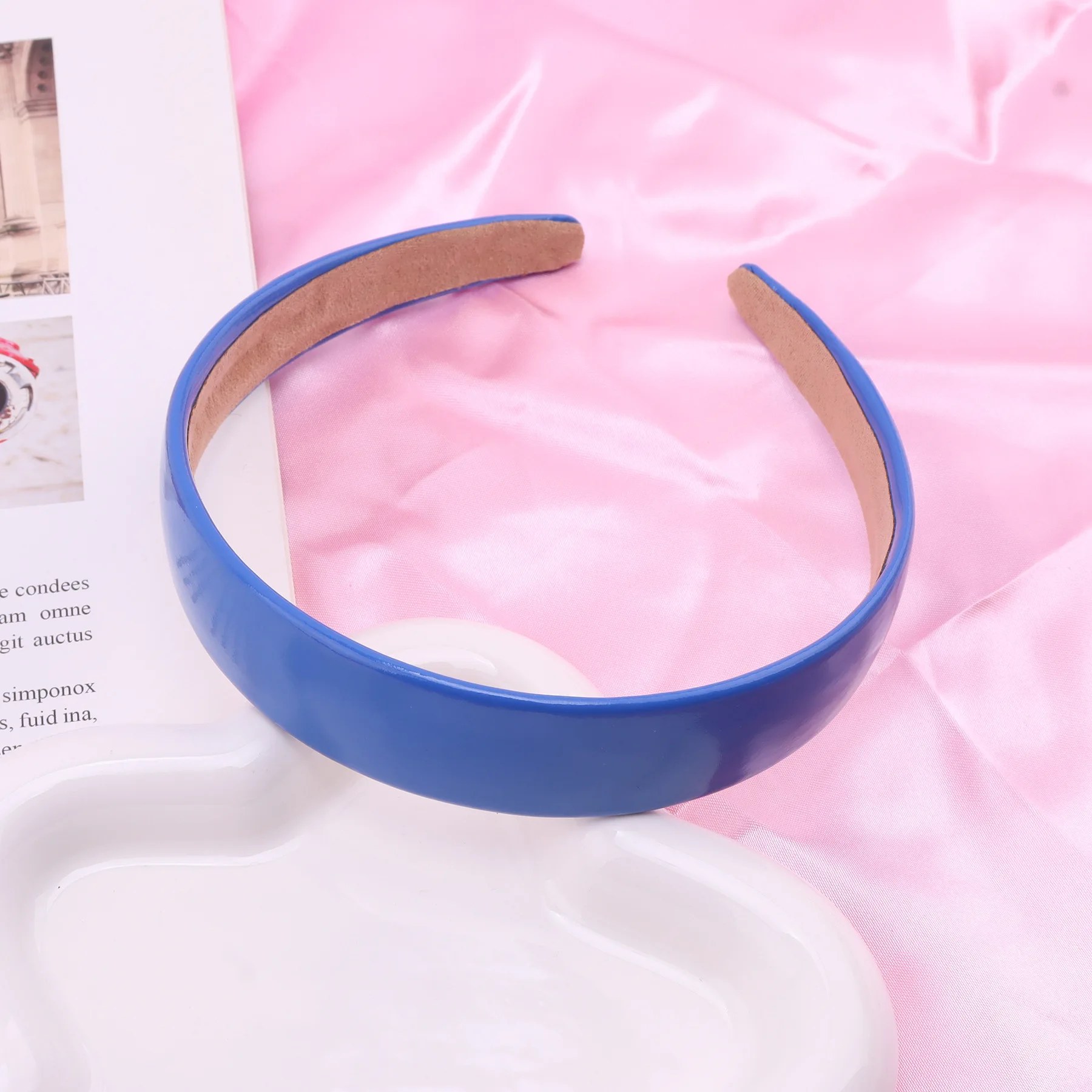Colorful PU Headband 2.5CM Wide Headbands for Women Bright Color Soft Elastic Hair Hoop Girls Assorted Colors Hair Accessories