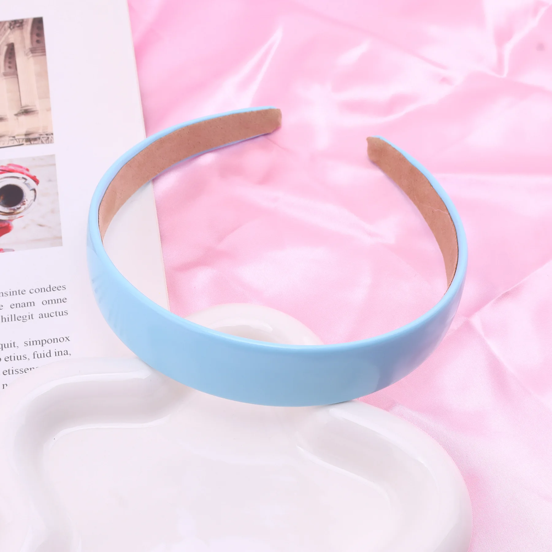 Colorful PU Headband 2.5CM Wide Headbands for Women Bright Color Soft Elastic Hair Hoop Girls Assorted Colors Hair Accessories