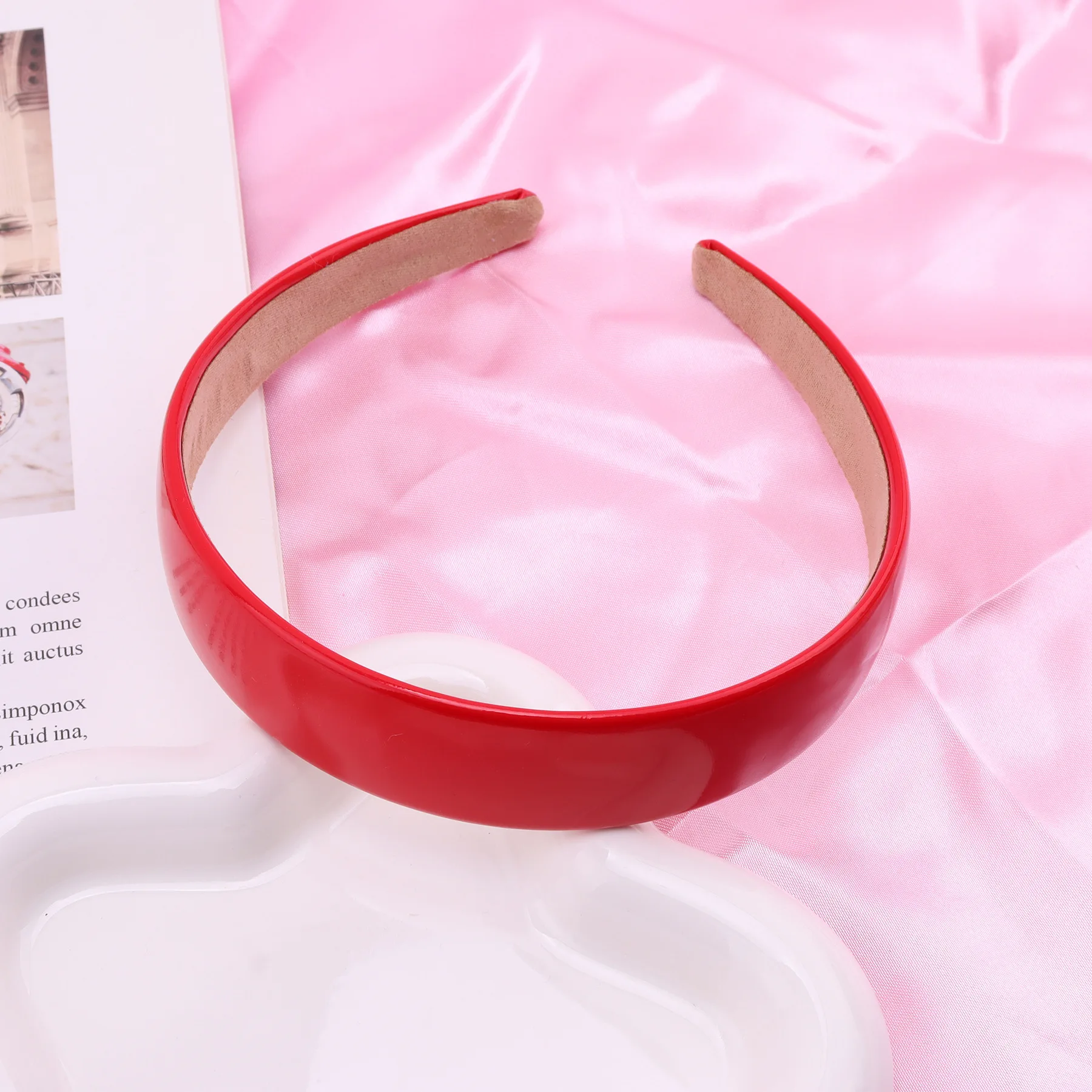 Colorful PU Headband 2.5CM Wide Headbands for Women Bright Color Soft Elastic Hair Hoop Girls Assorted Colors Hair Accessories