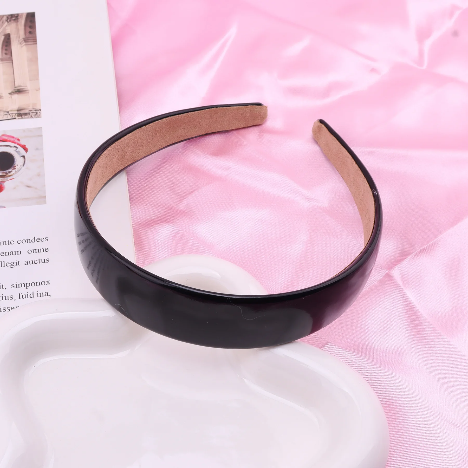 Colorful PU Headband 2.5CM Wide Headbands for Women Bright Color Soft Elastic Hair Hoop Girls Assorted Colors Hair Accessories