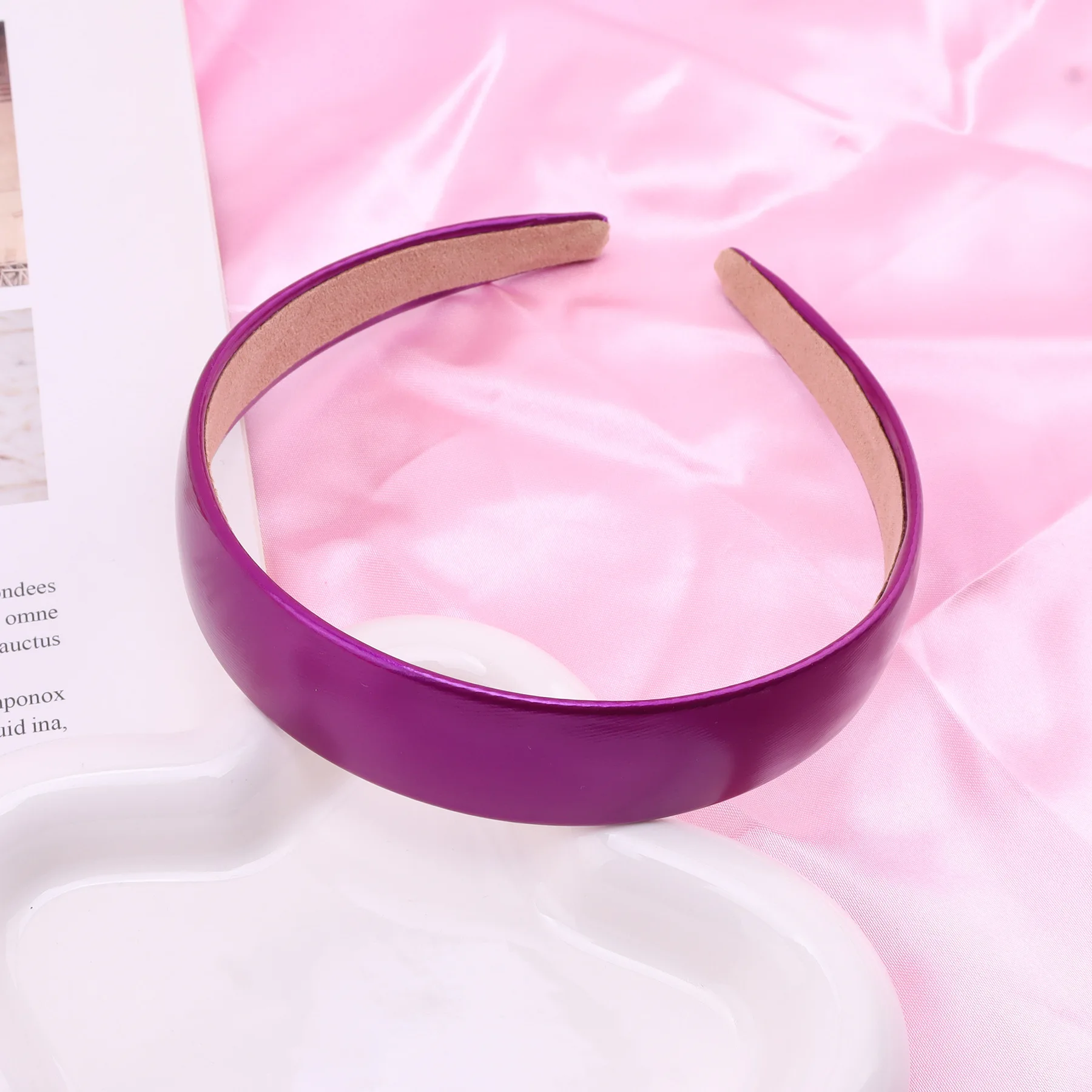 Colorful PU Headband 2.5CM Wide Headbands for Women Bright Color Soft Elastic Hair Hoop Girls Assorted Colors Hair Accessories
