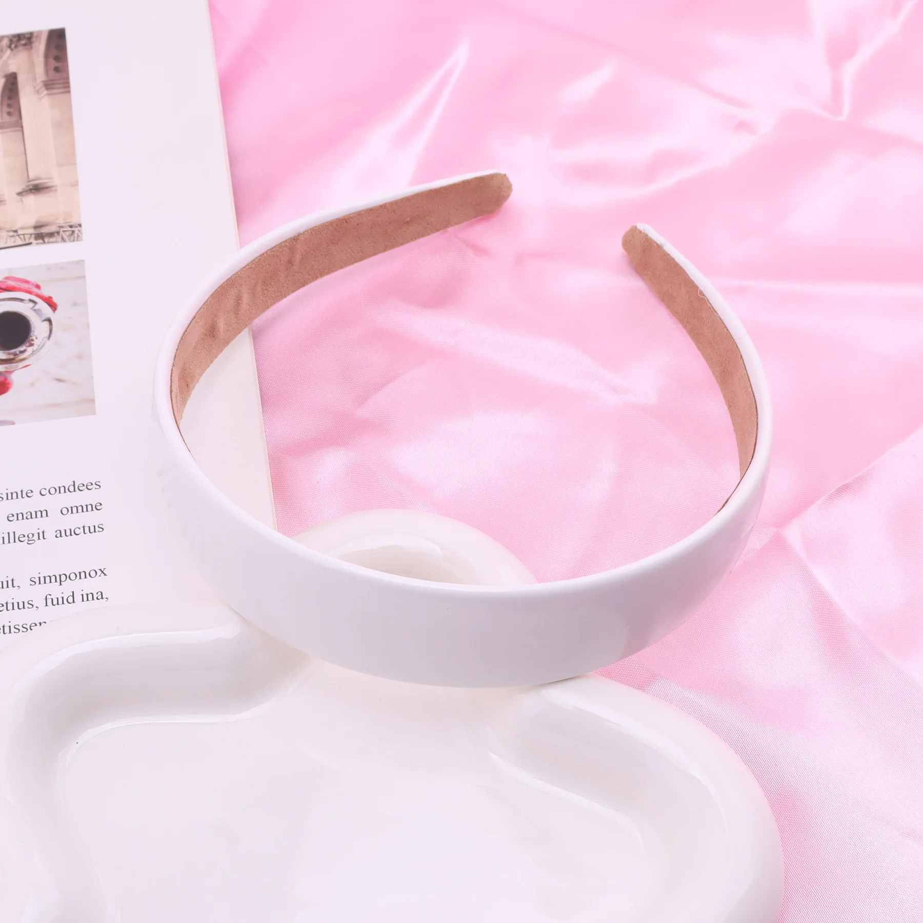 Colorful PU Headband 2.5CM Wide Headbands for Women Bright Color Soft Elastic Hair Hoop Girls Assorted Colors Hair Accessories